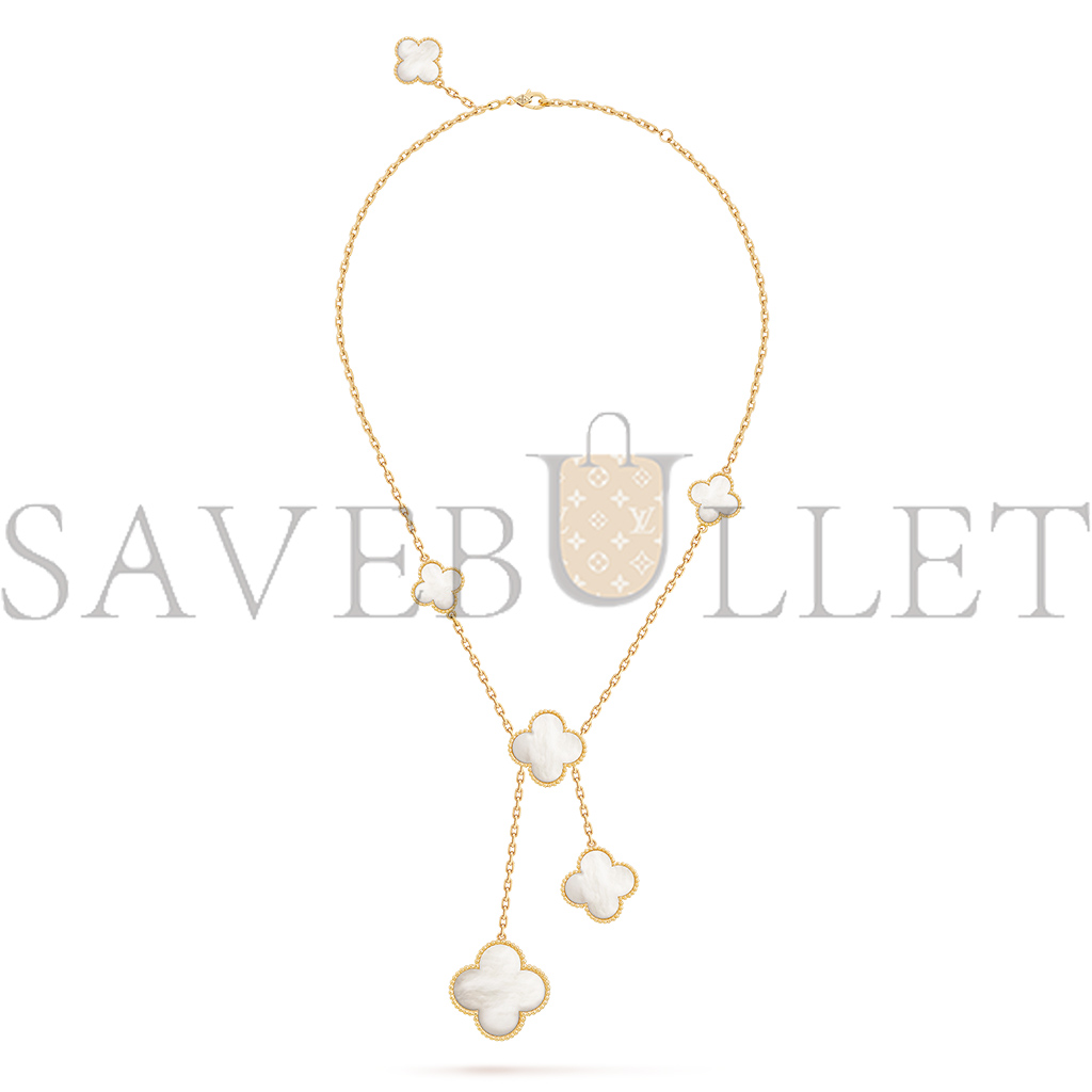 VAN CLEEF ARPELS MAGIC ALHAMBRA NECKLACE, 6 MOTIFS - YELLOW GOLD, MOTHER-OF-PEARL  VCARD79100